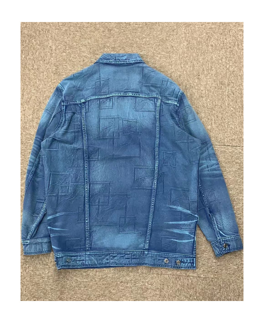 We11 Done Logo Lapel Denim Jacket In Blue
