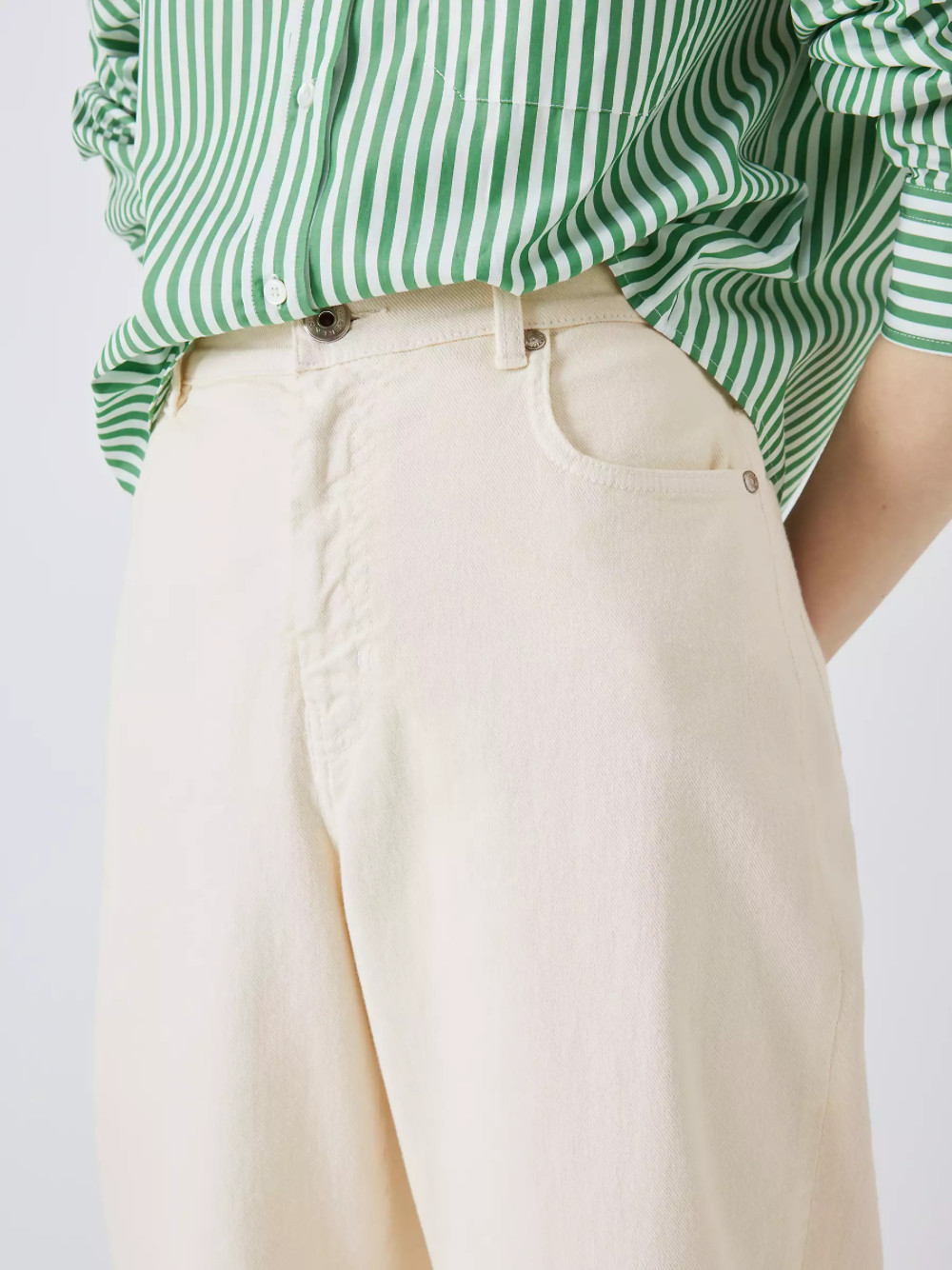 Weekend Max Mara Wool Canvas Wide-leg Pants In White