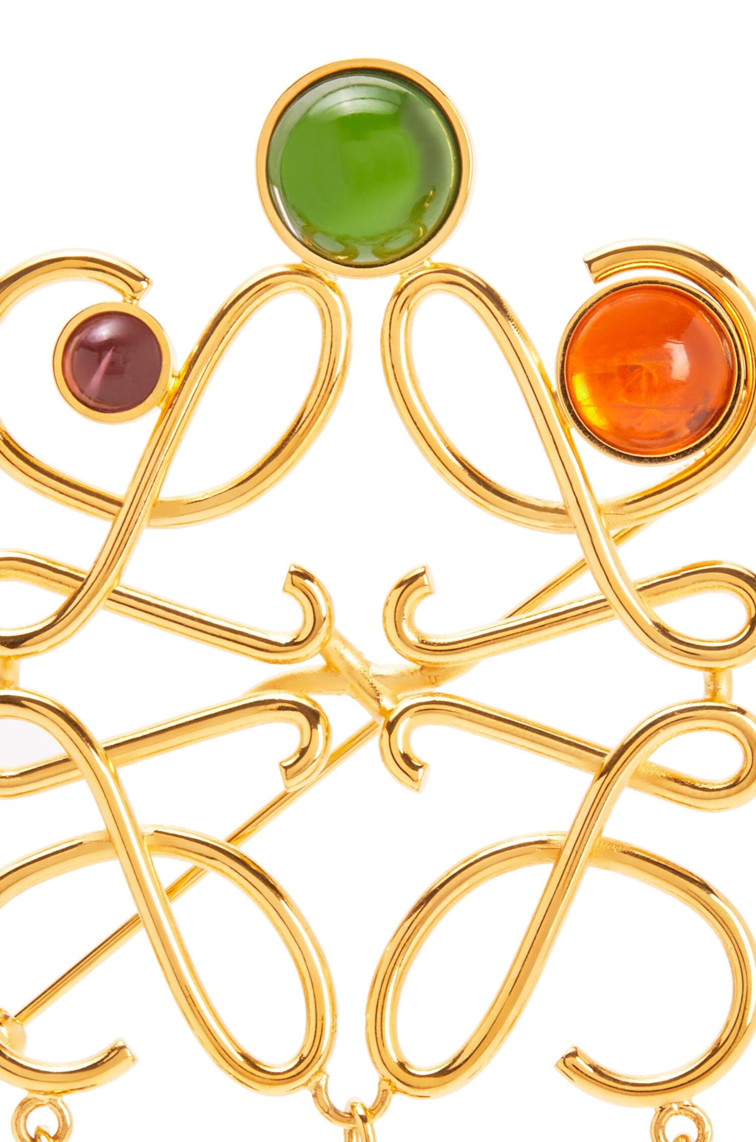 Loewe Small Anagram Brooch In Metal In Yellow