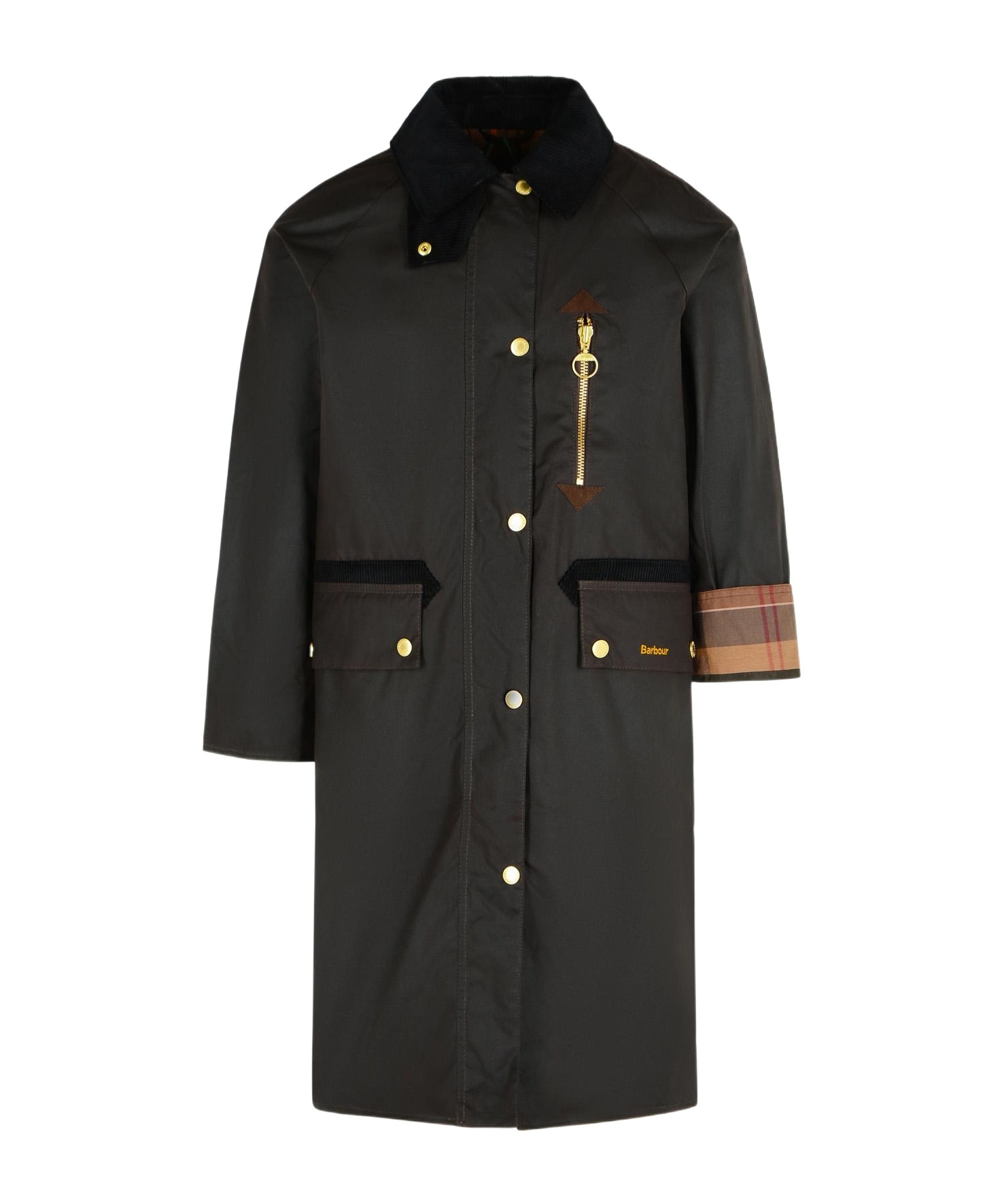 Barbour 'evette' Dark Brown Waxed Cotton Parka In Brown