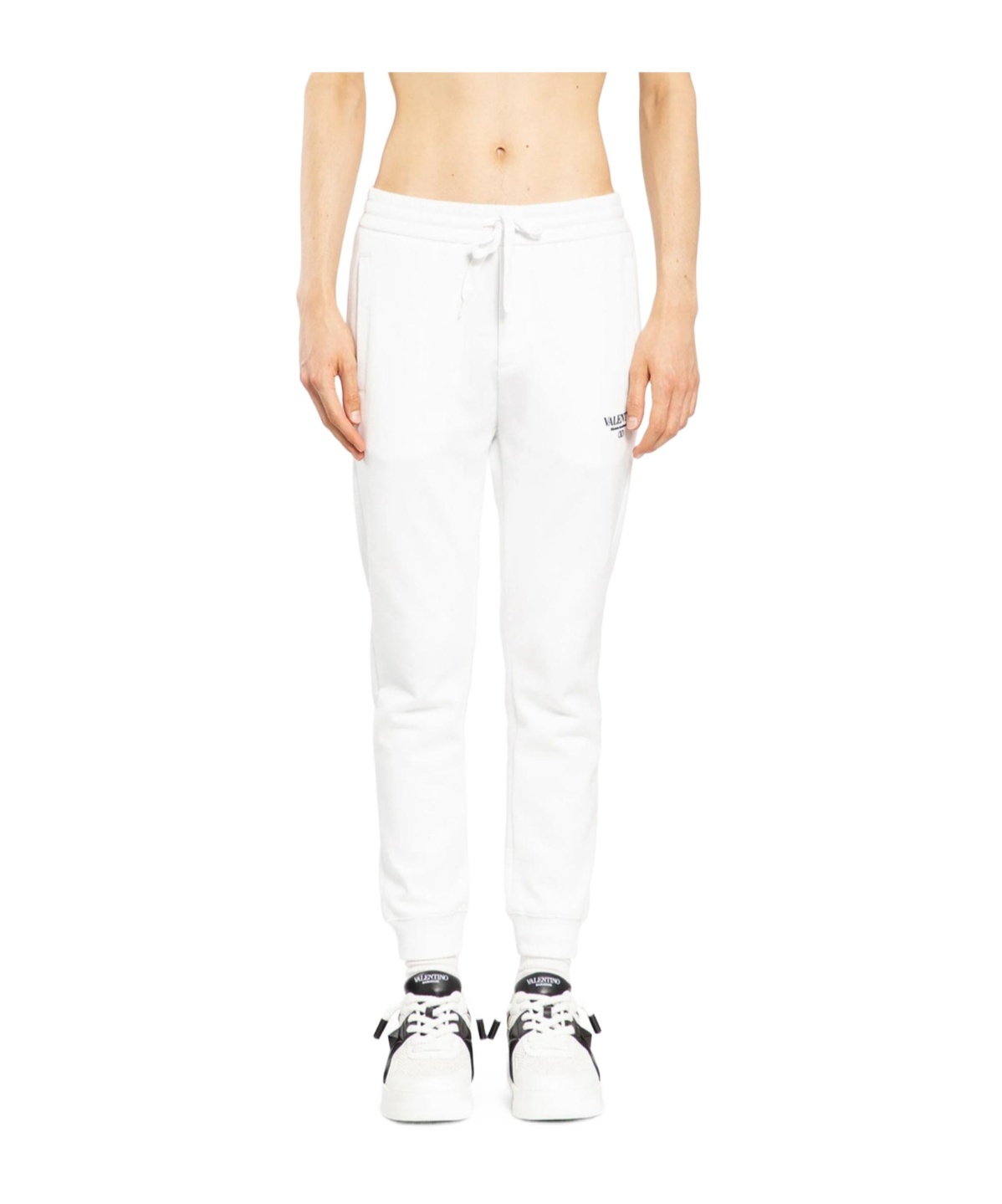 Valentino Elastic Waist Sweatpants In White