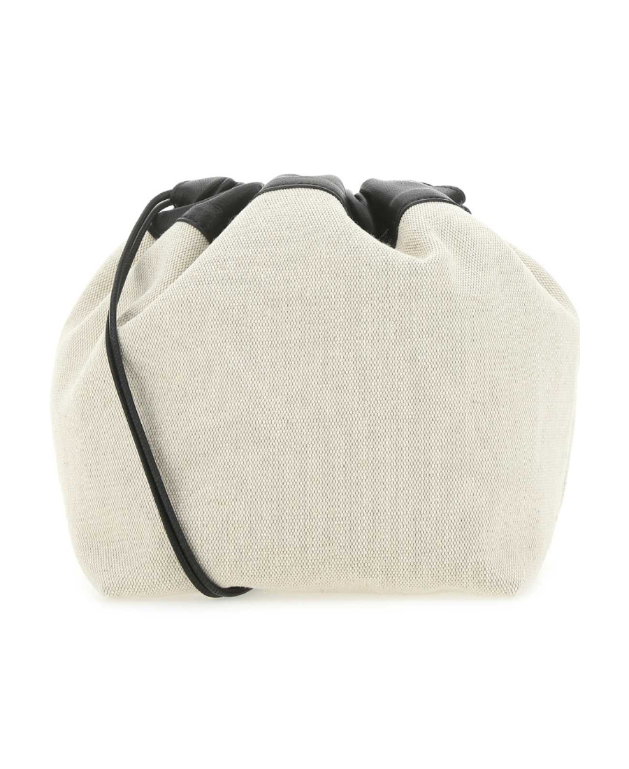 Jil Sander Leather-trim Drawstring Crossbody Bag In Nude