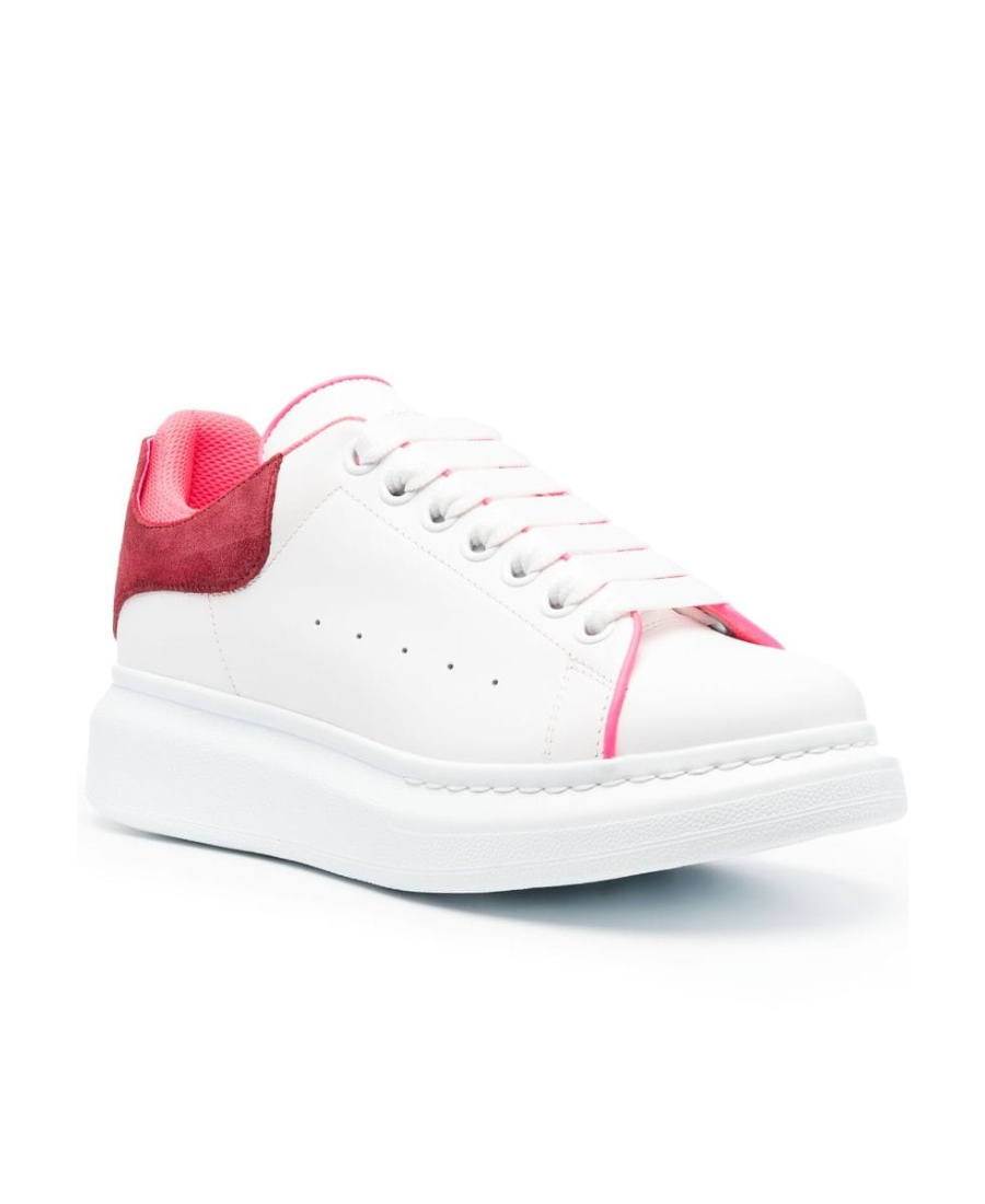 Alexander Mcqueen Leather Sneakers Heel Suede In White