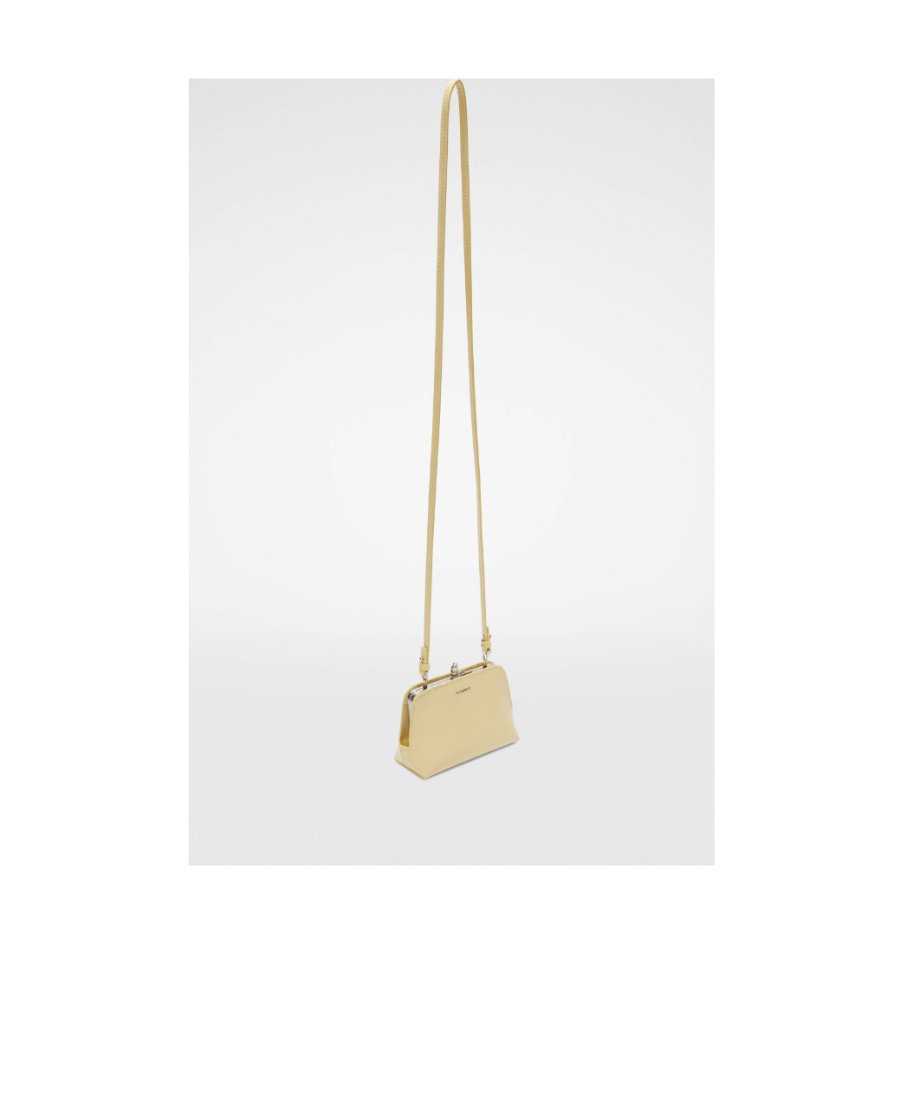 Jil Sander Kisslock Leather Mini Bag In Nude