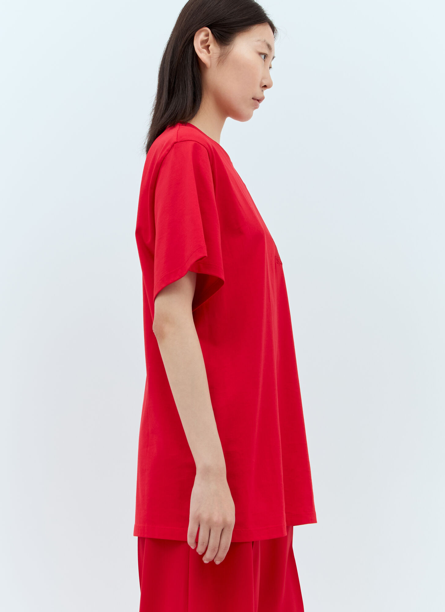 Max Mara Women Logo Embroidery T-shirt In Red