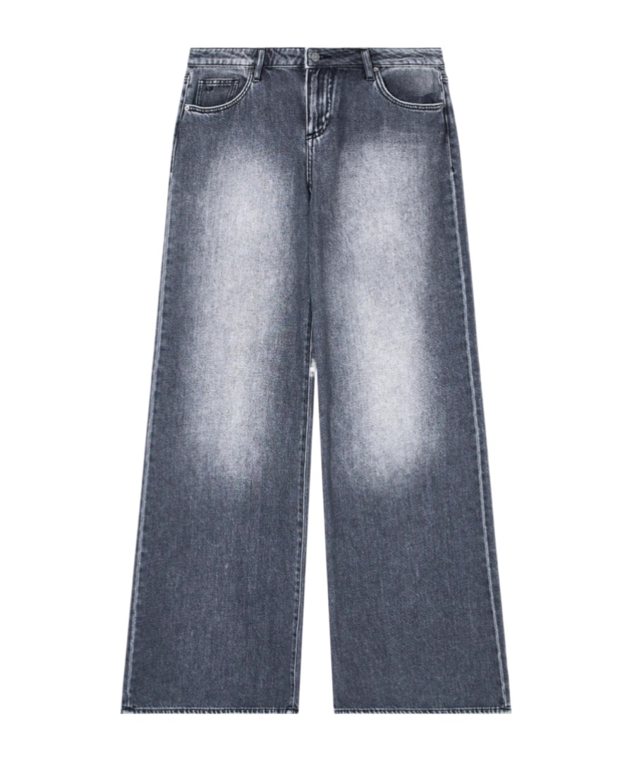 Armani Exchange Wide Leg Jeans In Black