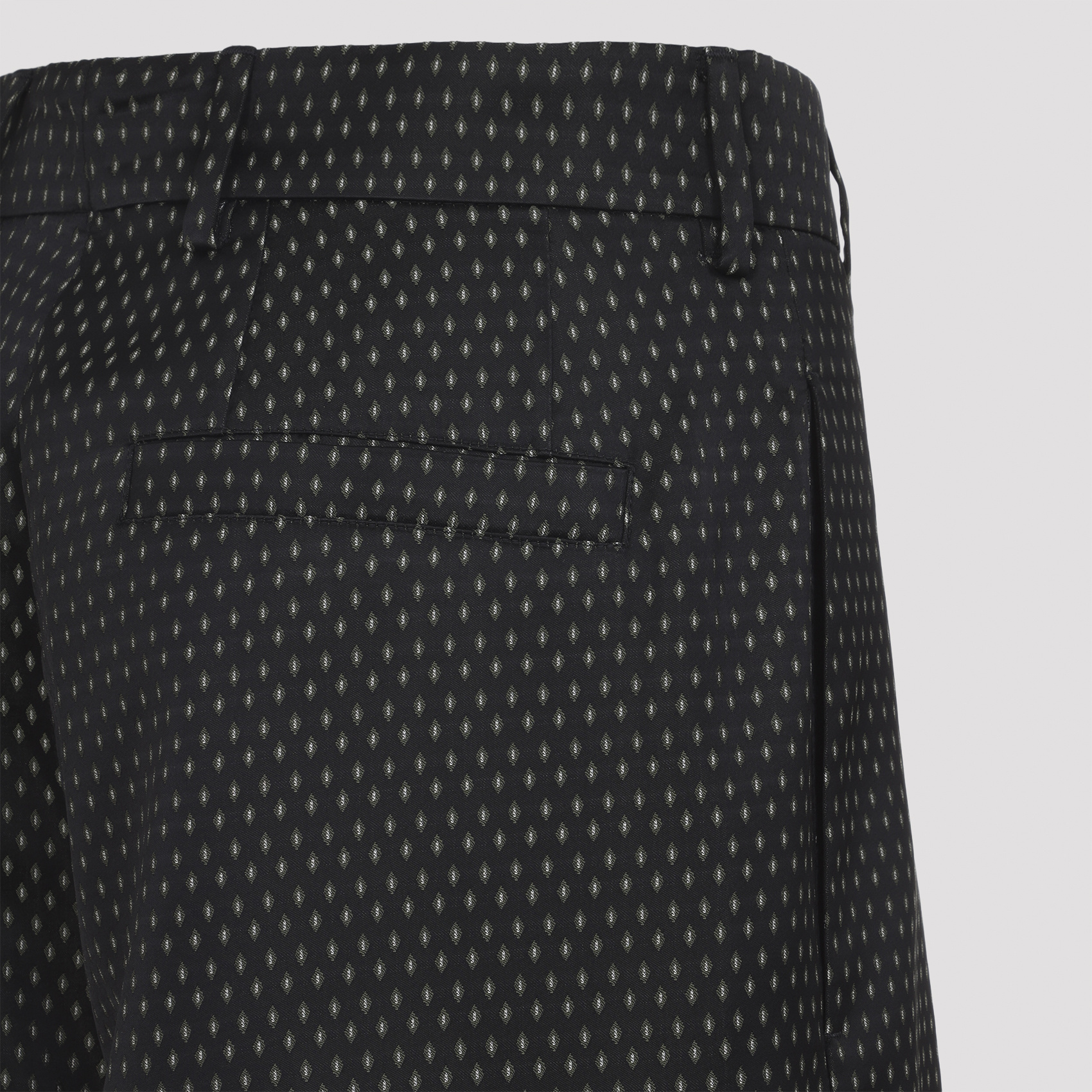 Dries Van Noten Patterned Trousers Featuring Belt Loops In Black