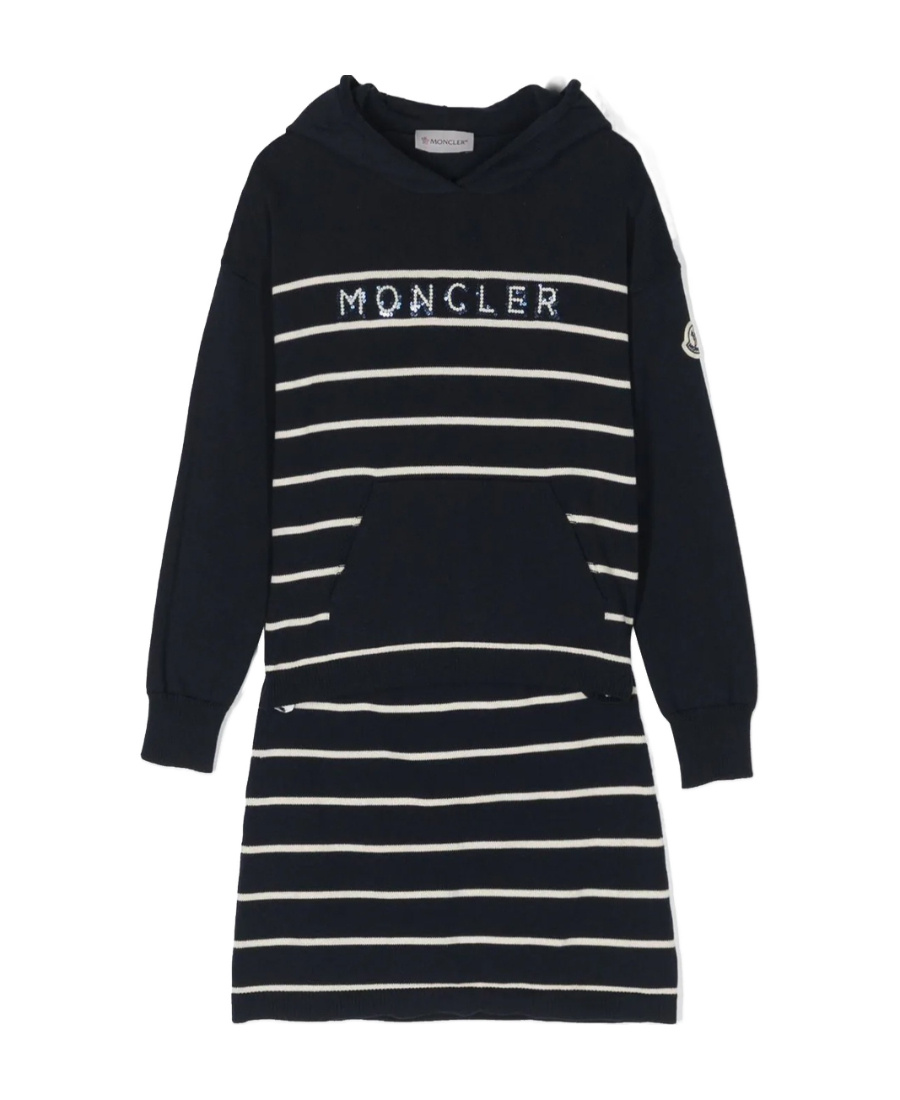 Moncler Striped Knit Two-piece Set In Blue
