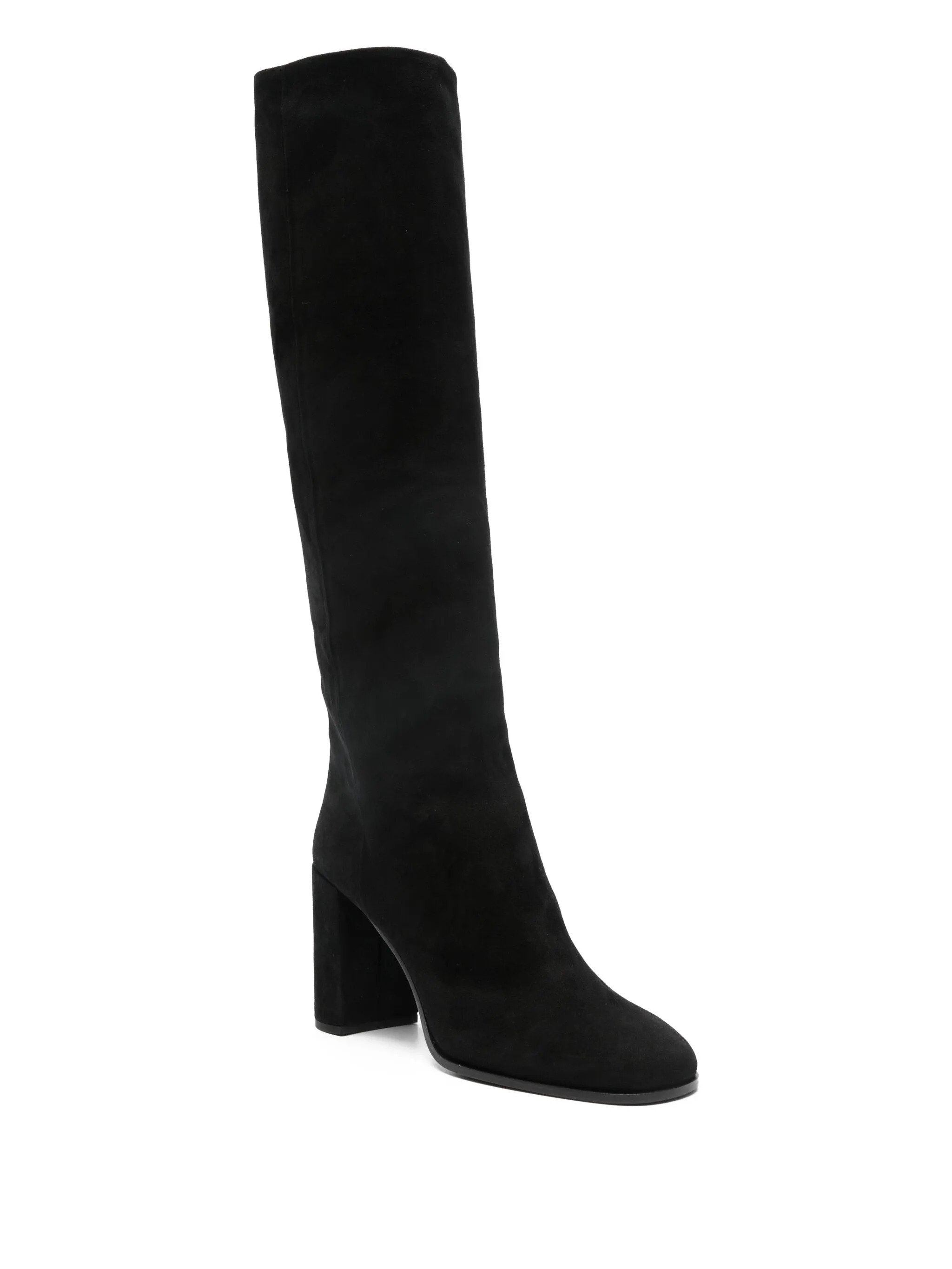 Prada Block-heeled Knee-high Boots In Black