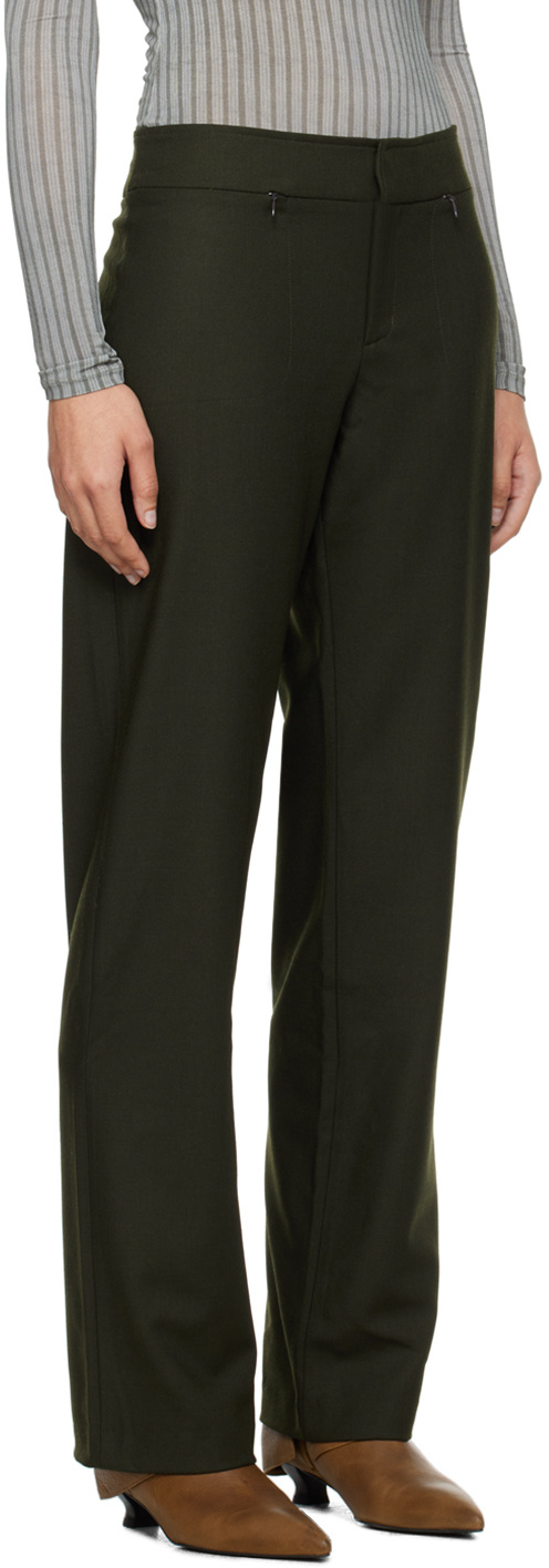 Shop Paloma Wool Khaki Baozi Trousers
