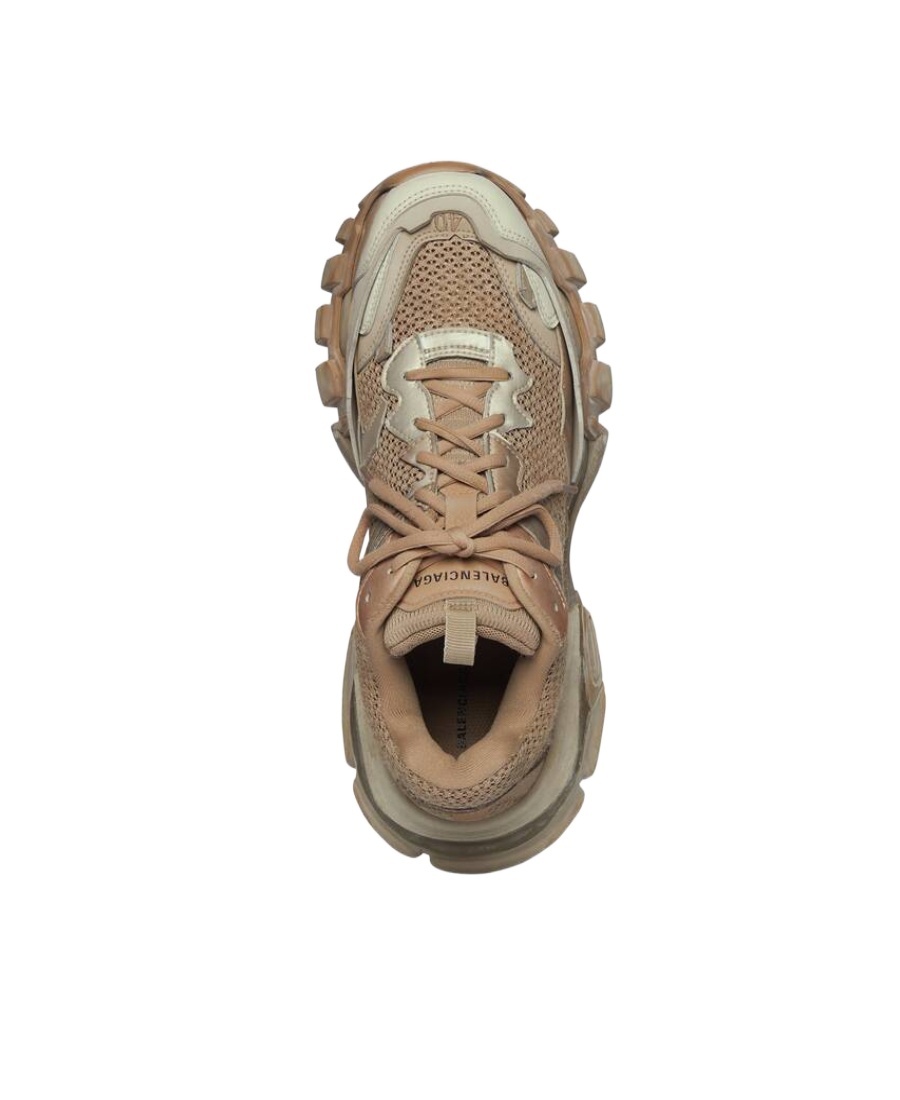 Balenciaga Destroyed Track Sneakers In Nude