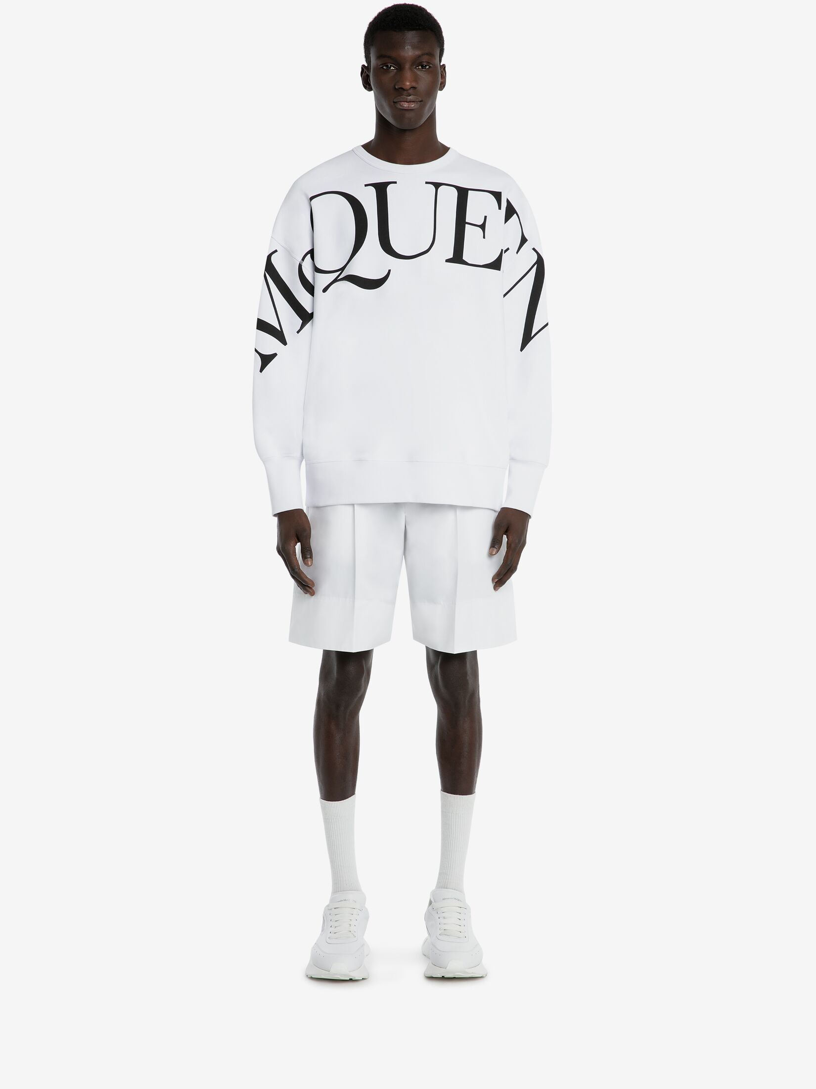 Alexander Mcqueen Logo-print Long-sleeve Sweatshirt In White