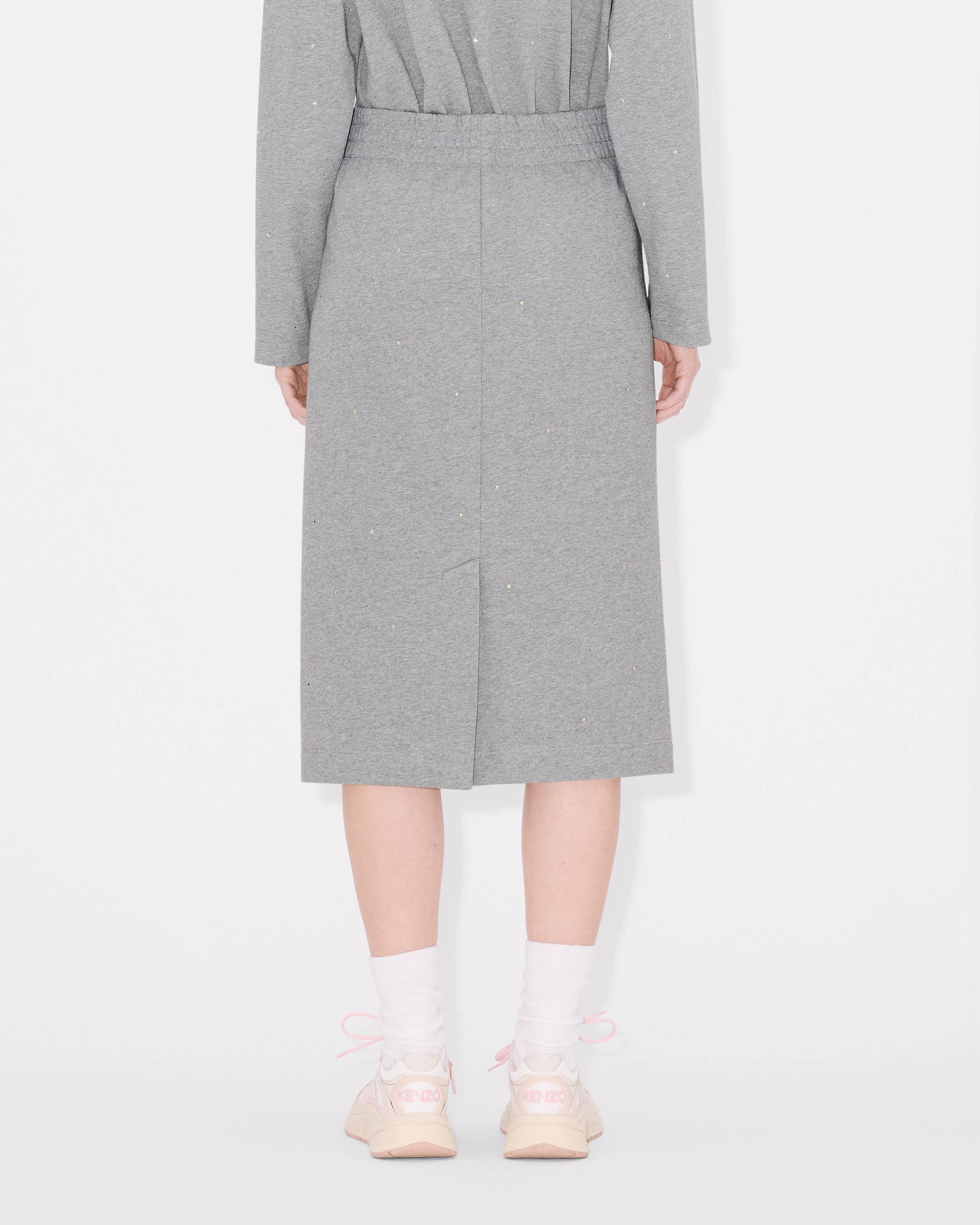 Kenzo Elephant Logo Strass Midi Skirt