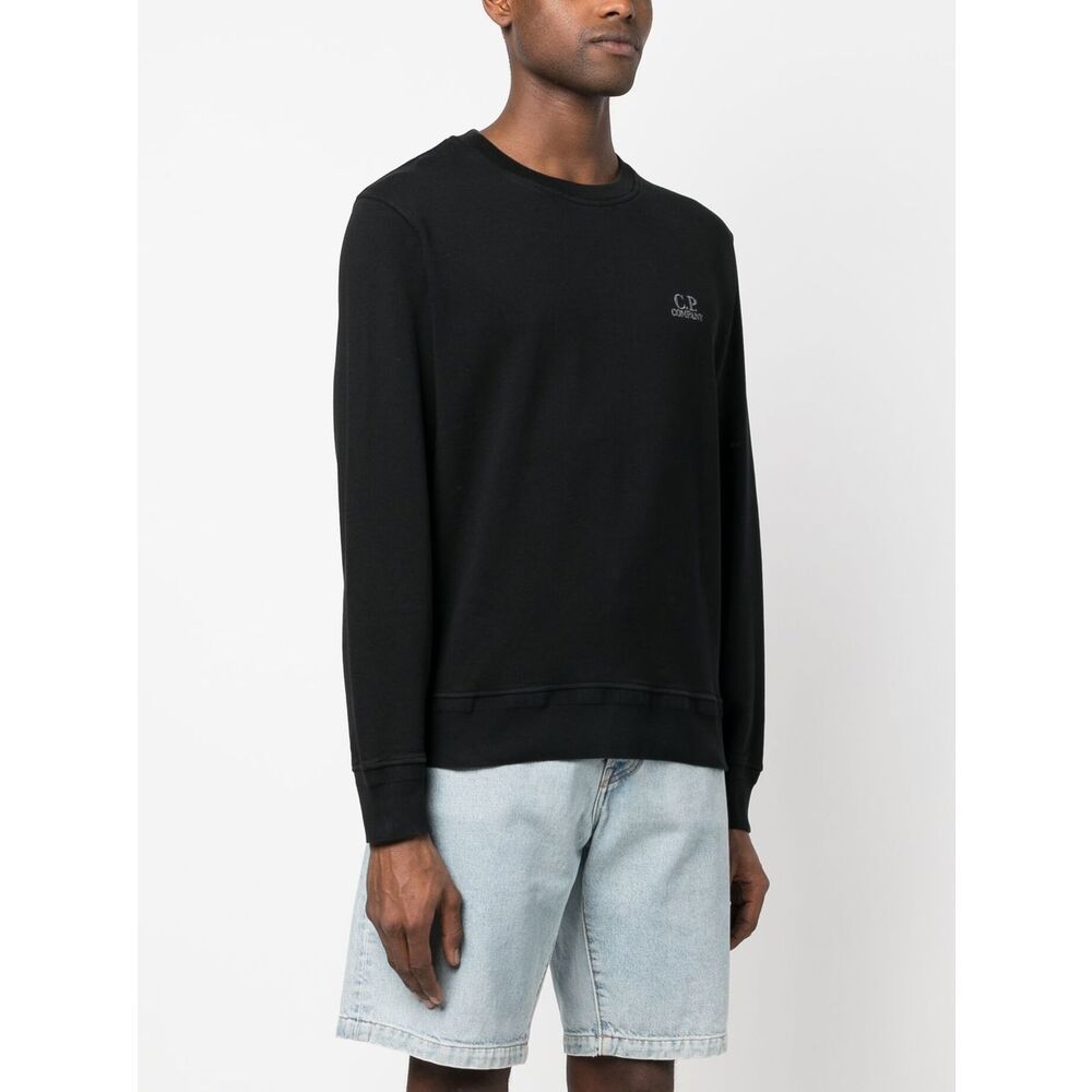 C.p. Company Logo-embroidered Sweatshirt In Black