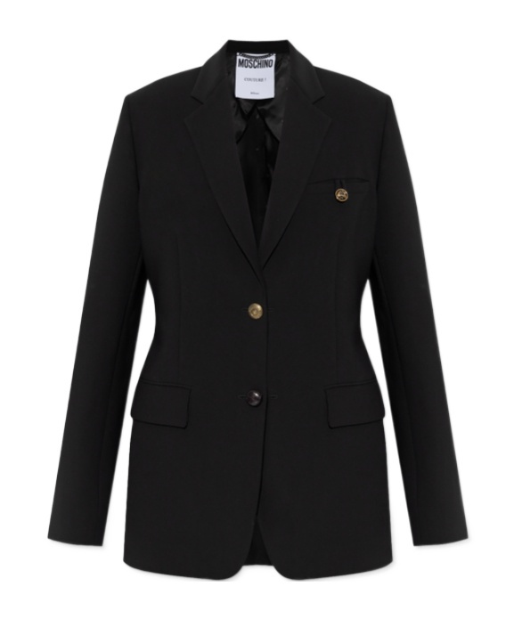 Moschino Crepe Blazer In Black