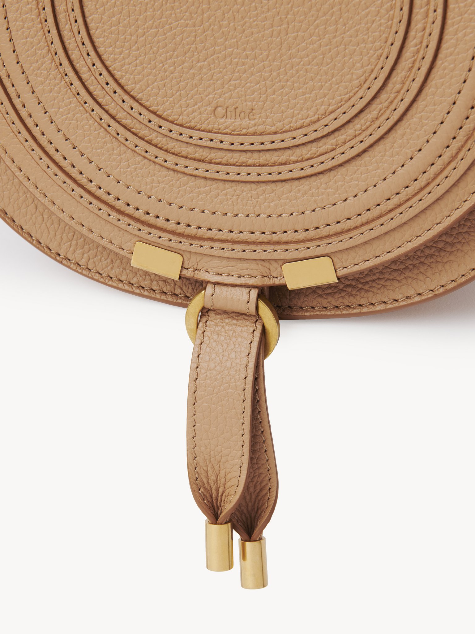 Chloé Chloe Marcie Small Leather Saddle Bag In Nude