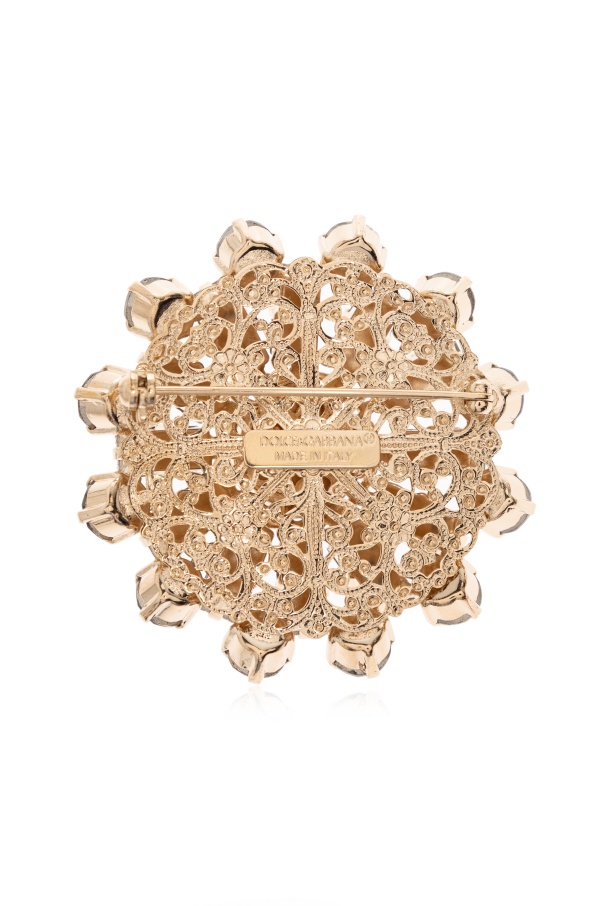 Dolce & Gabbana Crystal-embellished Brooch In Multi
