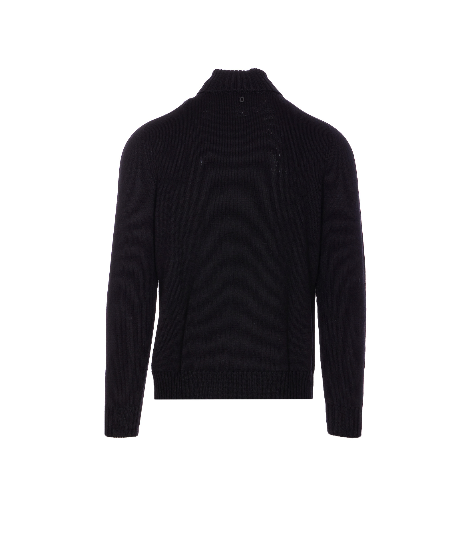 Dondup High Neck Ribbed Turtleneck Sweater In Black