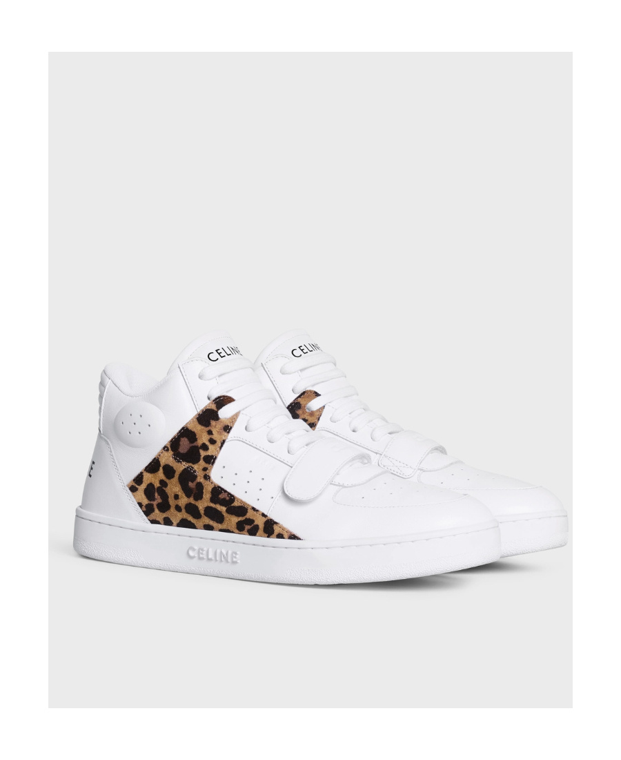 Celine Lace Up Sneakers In White