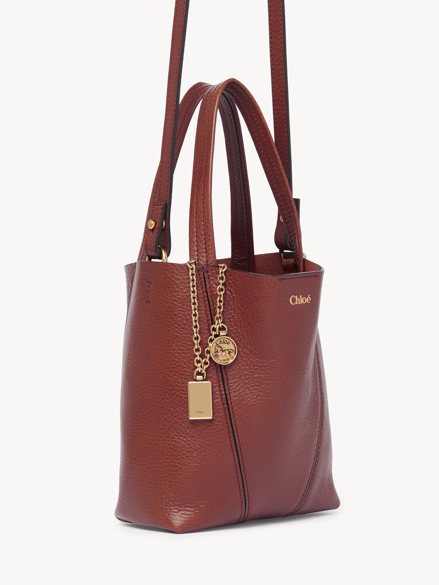 Chloé Small Spin Tote Bag In Grained Leather
