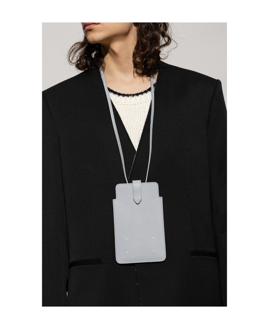 MAISON MARGIELA NECK-STRAP LEATHER PHONE CASE 