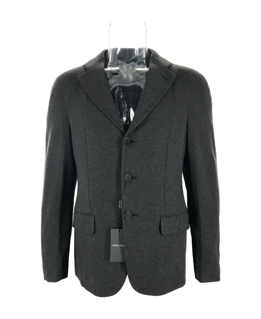 Giorgio Armani Long Sleeved Suit Jacket In Black