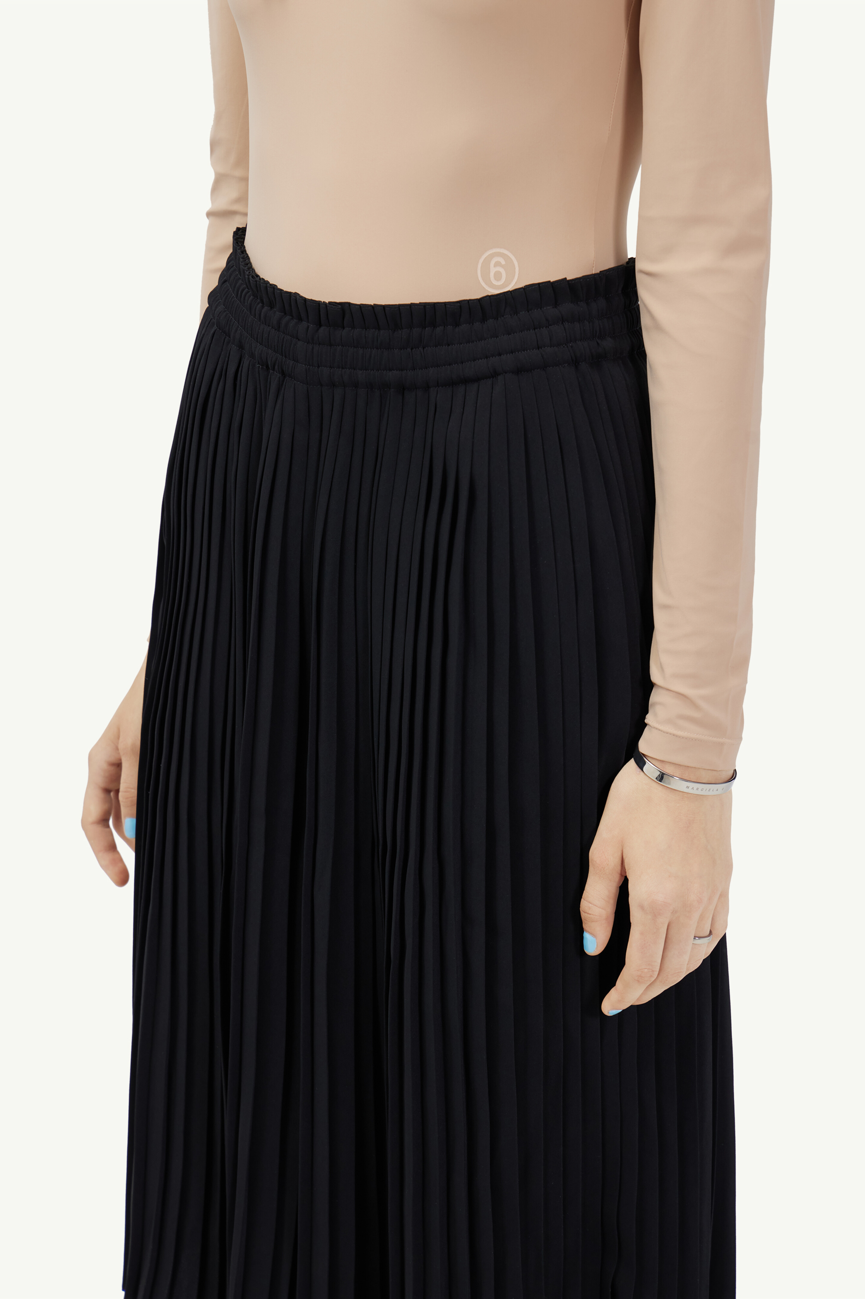 Mm6 Maison Margiela Pleated Skirt In Black