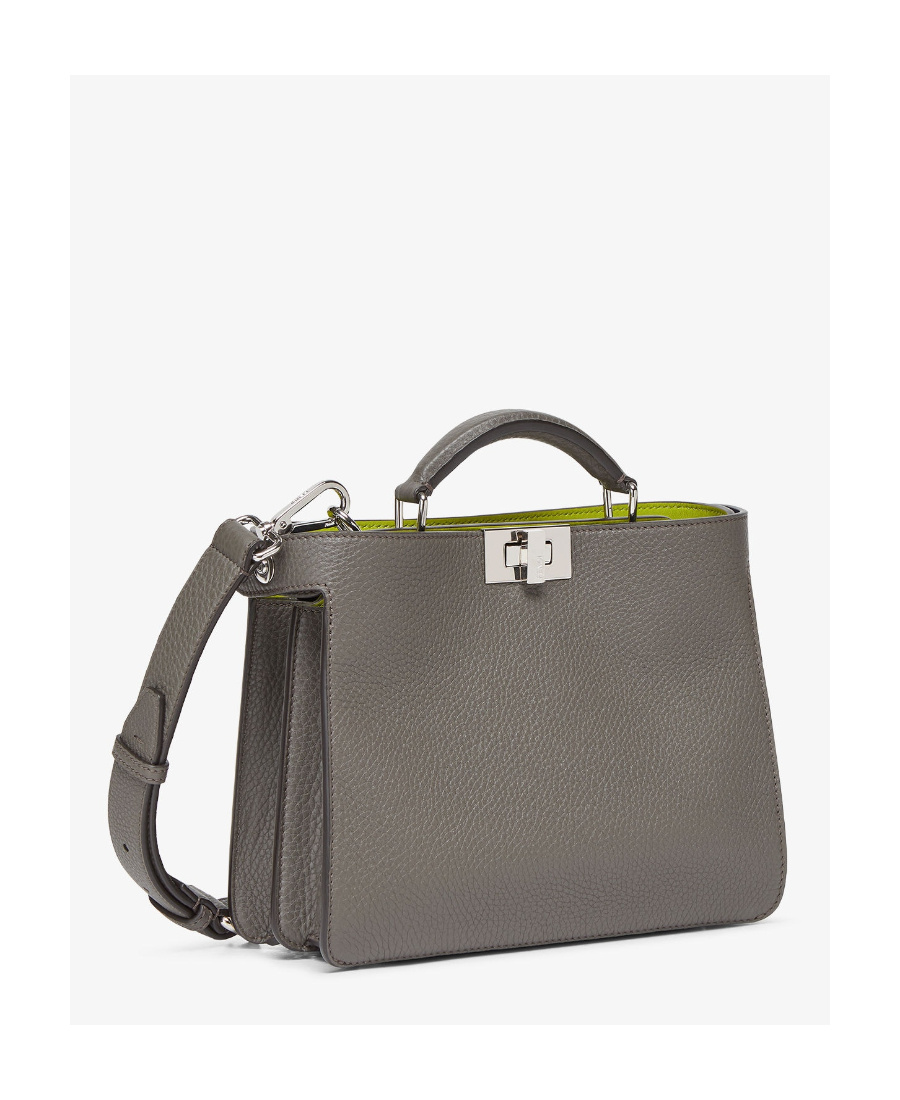 Fendi Peekaboo Twist-lock Tote Bag In Gray
