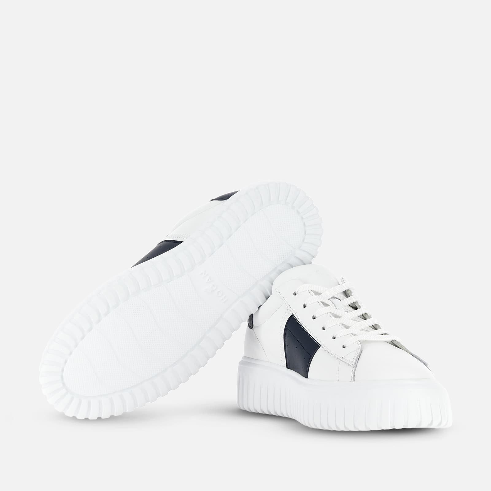 Hogan Round-toe Lace-up Sneakers In White