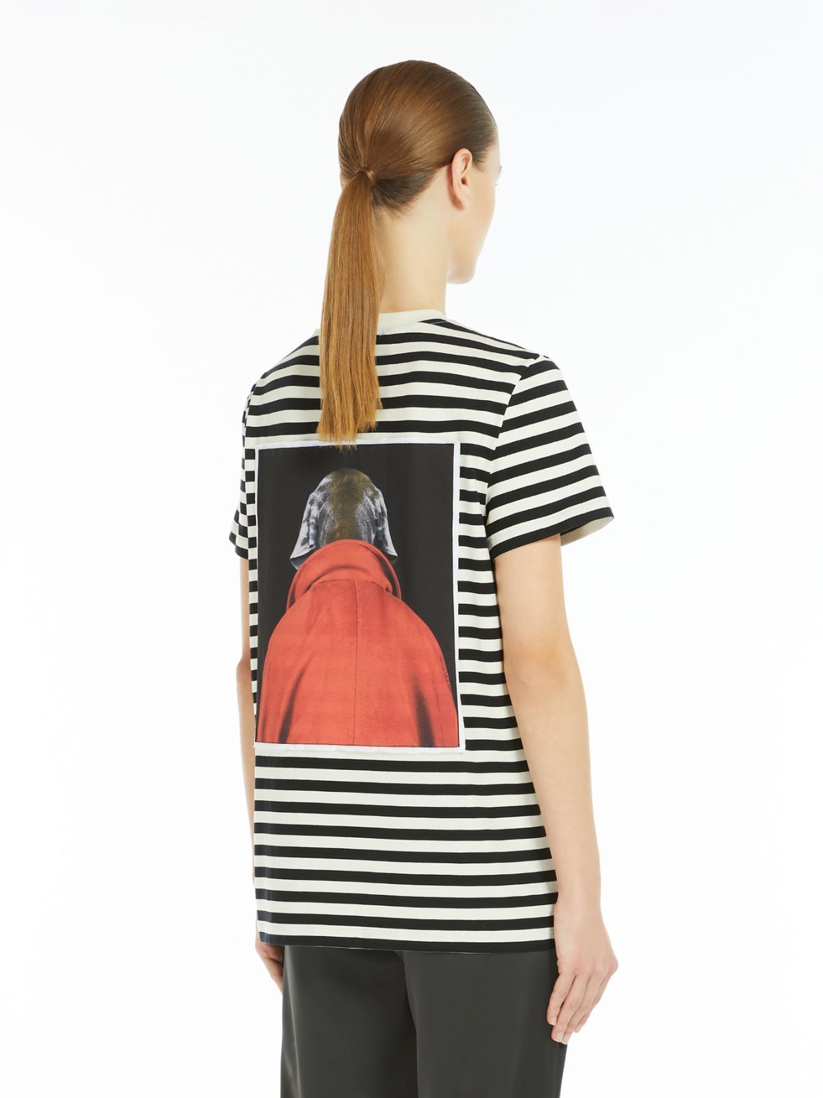 Max Mara Rosso Printed Cotton Jersey T-shirt In Multicolor