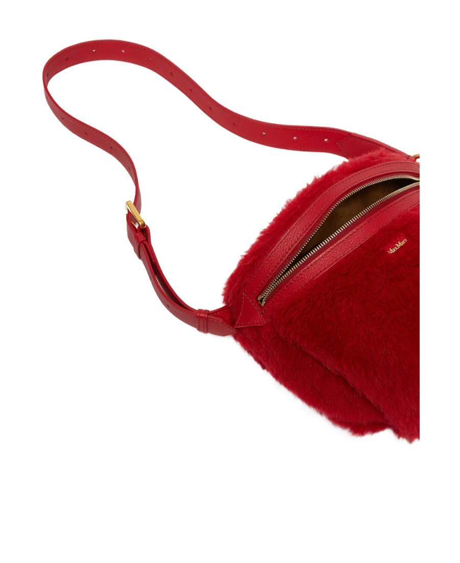 Max Mara Alpaca Hair And Silk Waist Bag In Red