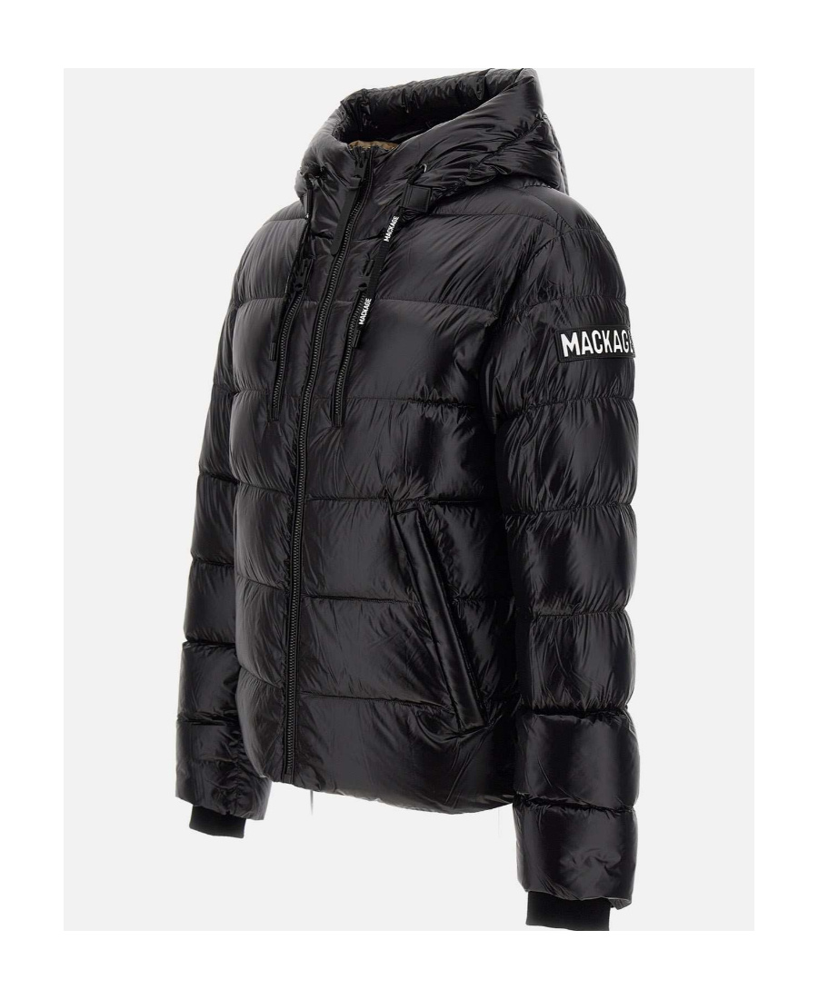 Mackage Zippered Hooded Down Jacket In Black