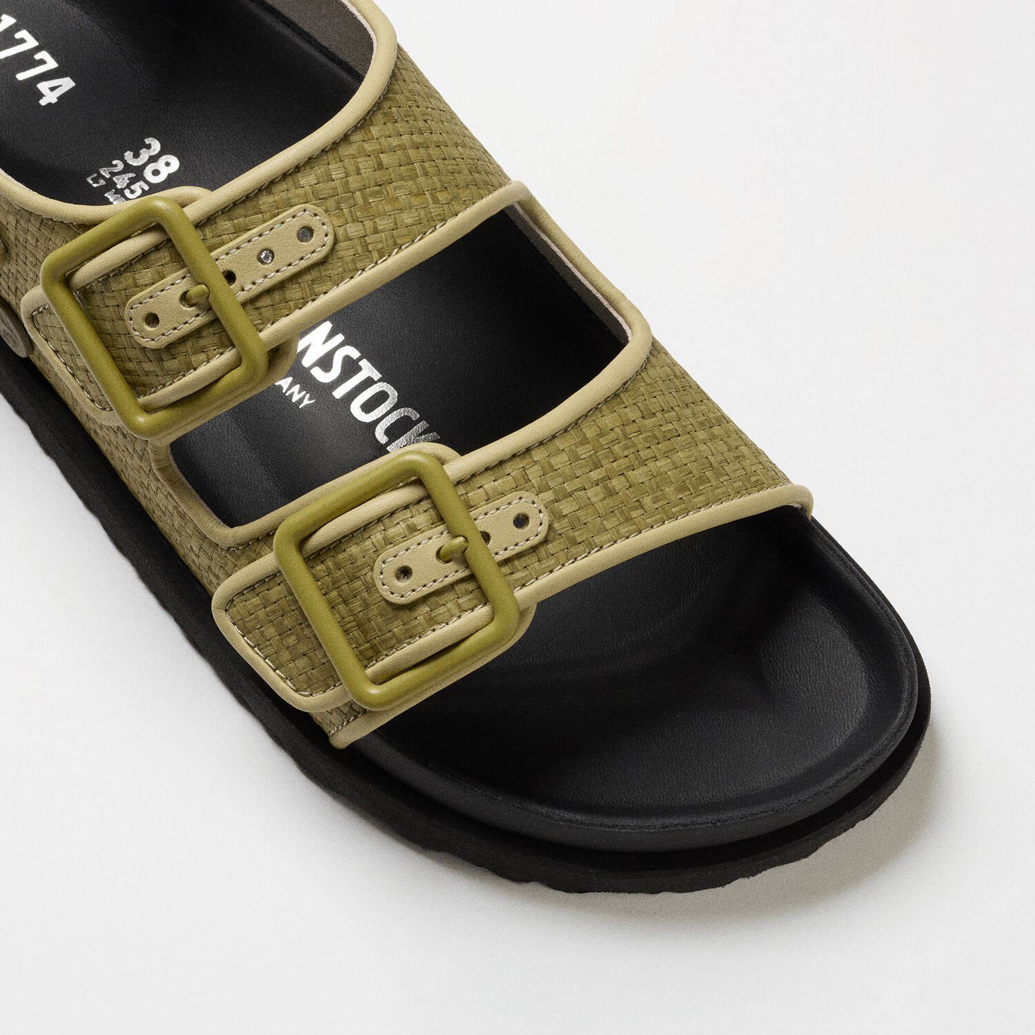 Birkenstock 1774 Milano Raffia Sandals In Black