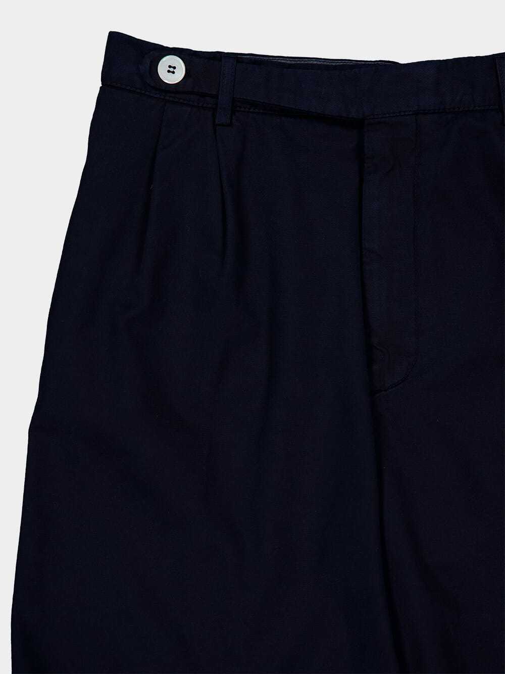 Brunello Cucinelli Pleated Cotton Shorts In Blue