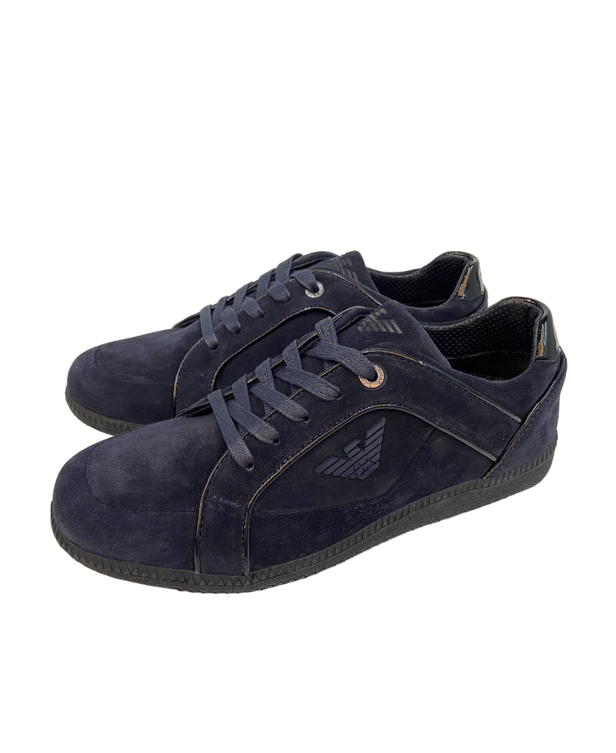 Emporio Armani Logo Casual Sports Shoes In Black