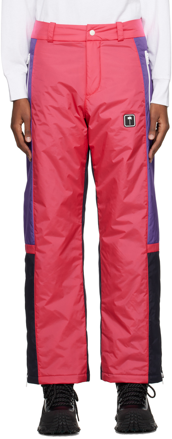 Palm Angels Thunderbolt Colour-block Ski Trousers In Red