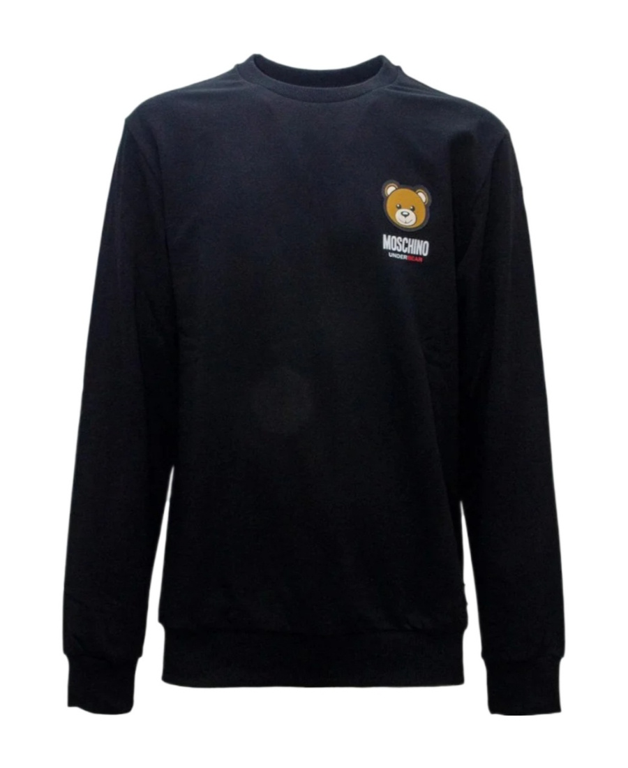 Moschino Teddy Bear Cotton Sweatshirt In Black