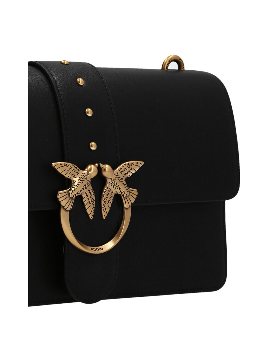 Shop Pinko Mini Love One Crossbody Bag In Black