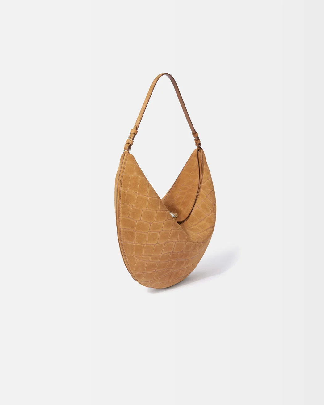 Jacquemus Womens Camel The Ovalo Suede Shoulder Bag In Brown