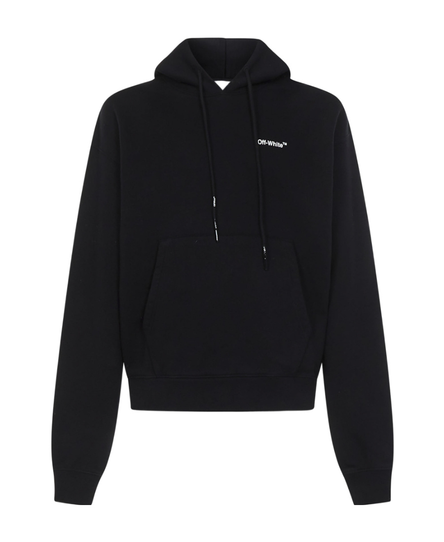 Off-white Off- Brushed Cotton Skate Fit Tattoo Arrow Men's Hoodie In Black