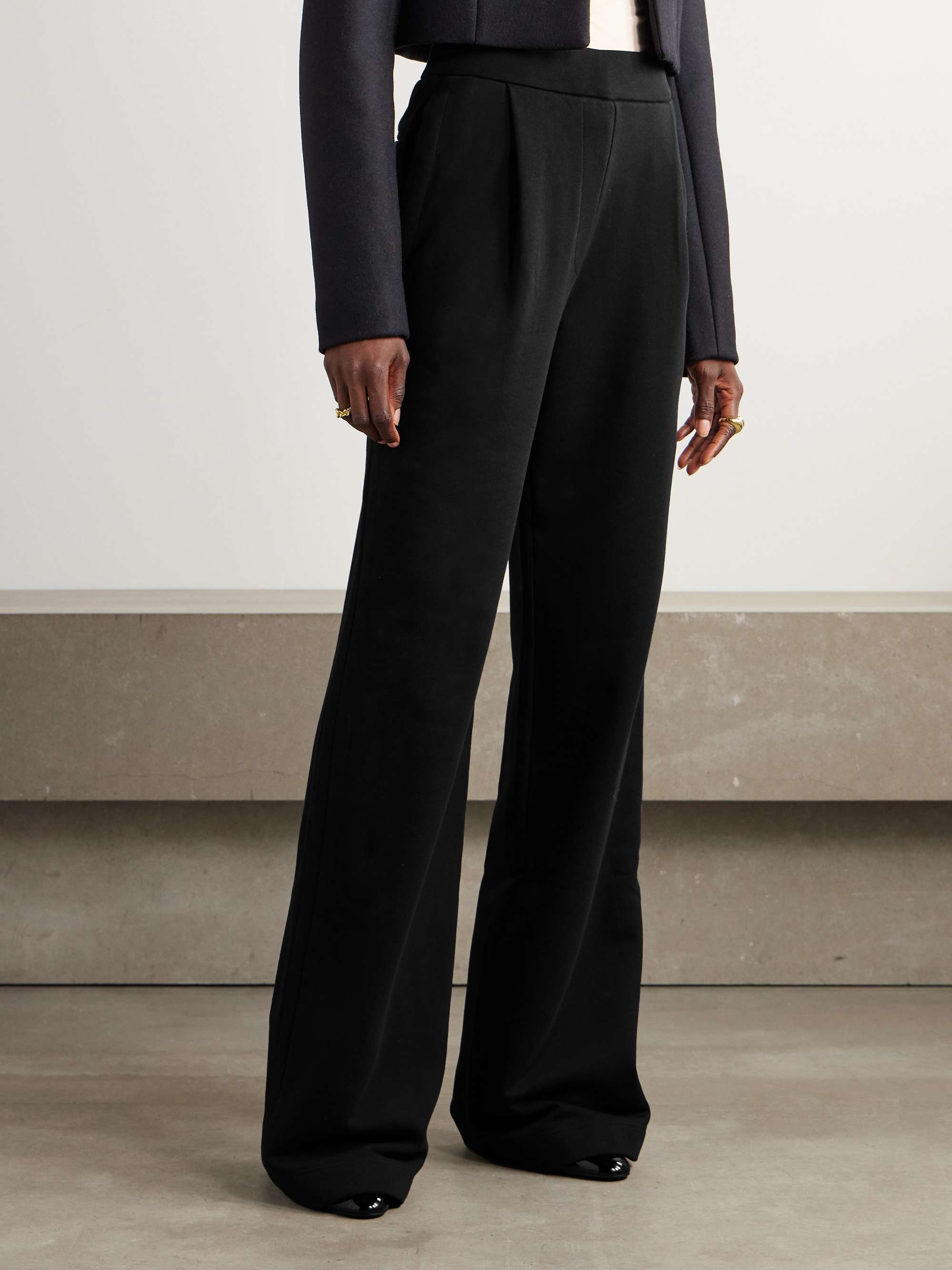 Dries Van Noten 'classic Pleated Straight Leg Trousers' In Black