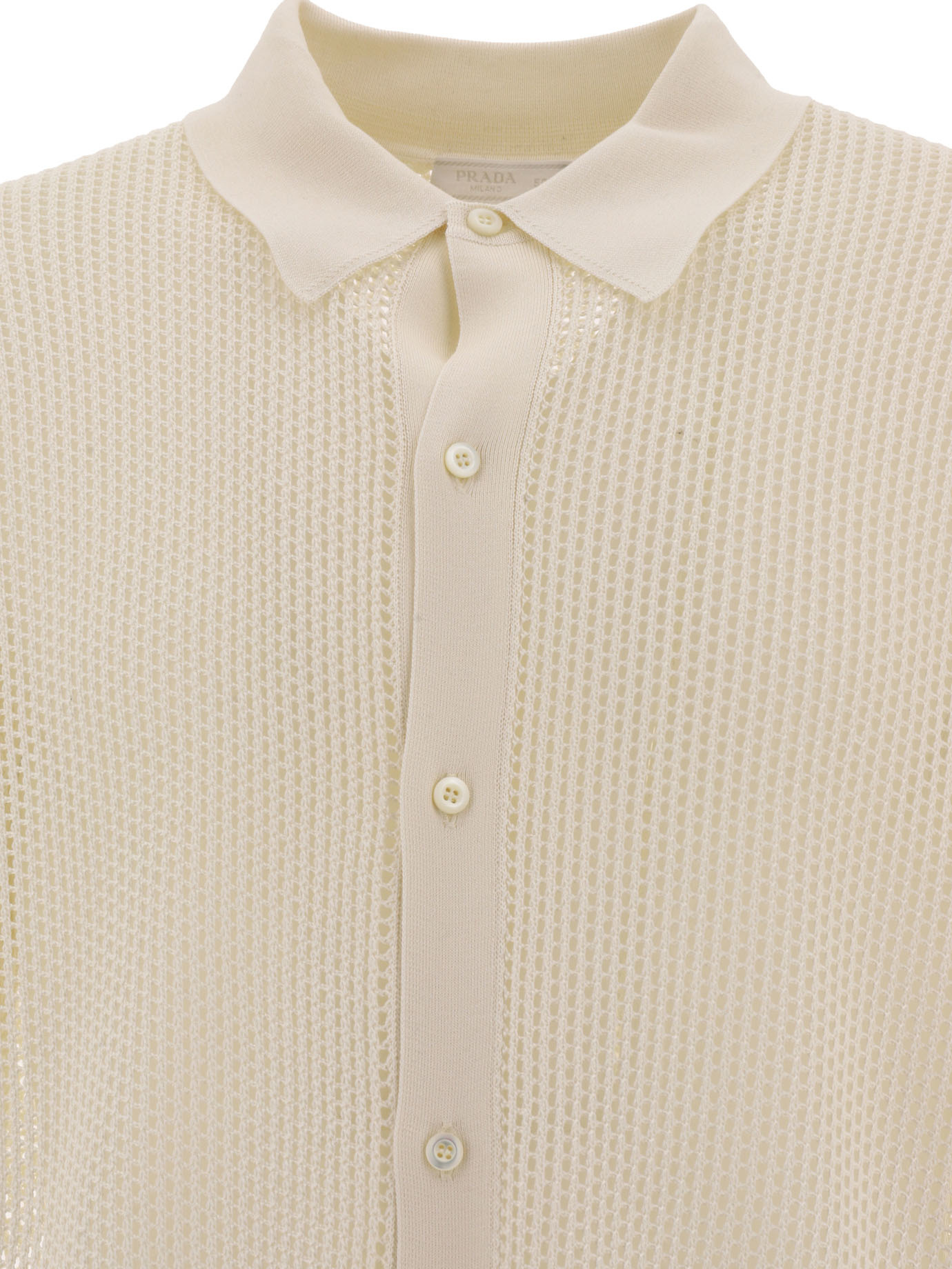 Prada Open-knit Silk Blend Cardigan In White