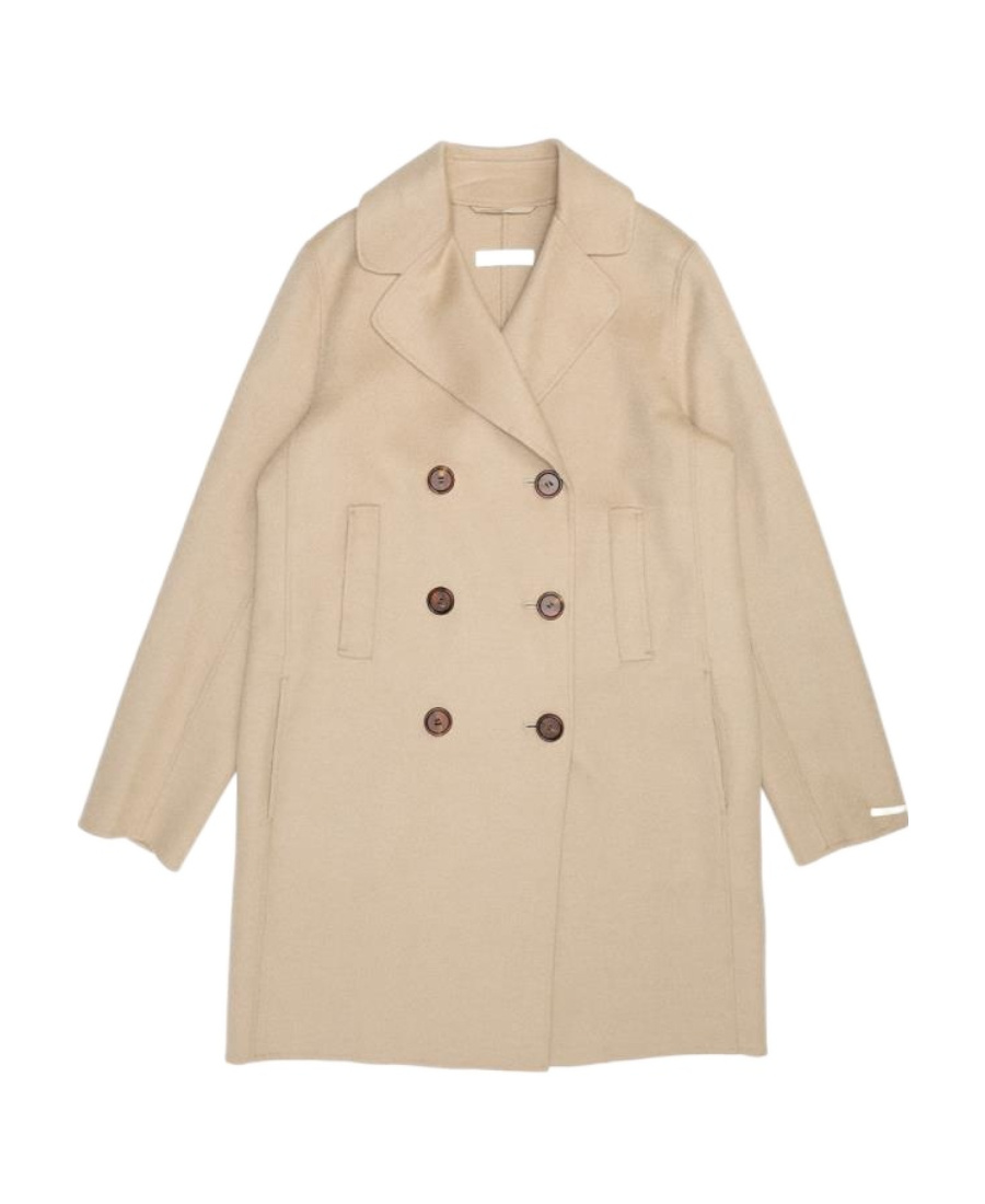 Max Mara Long-sleeved Coat In Nude
