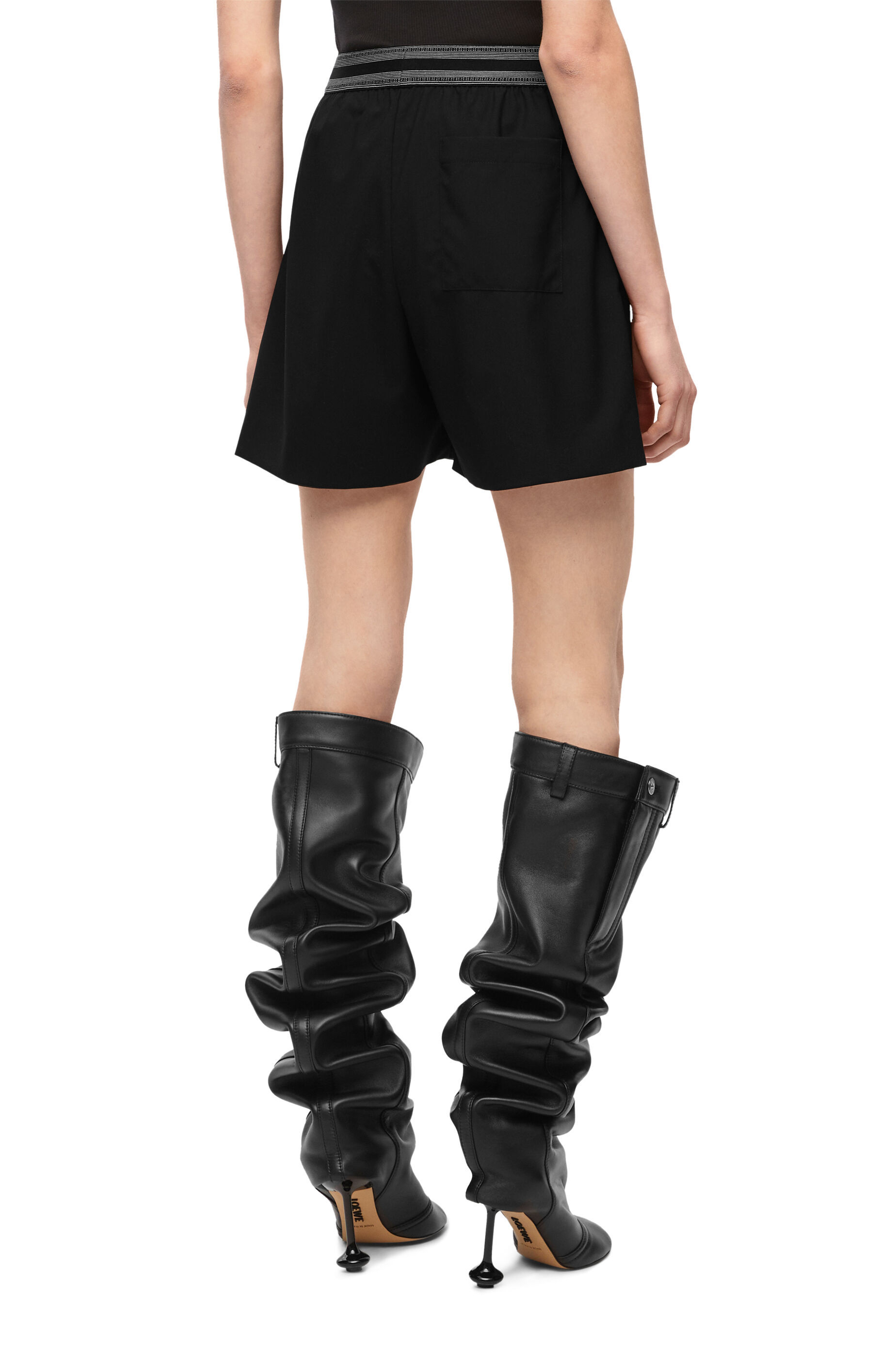 Loewe Wool Shorts In Black
