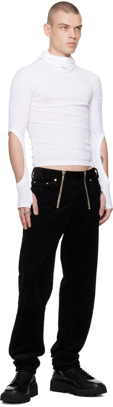 Dion Lee White Interlock Mask Turtleneck In White