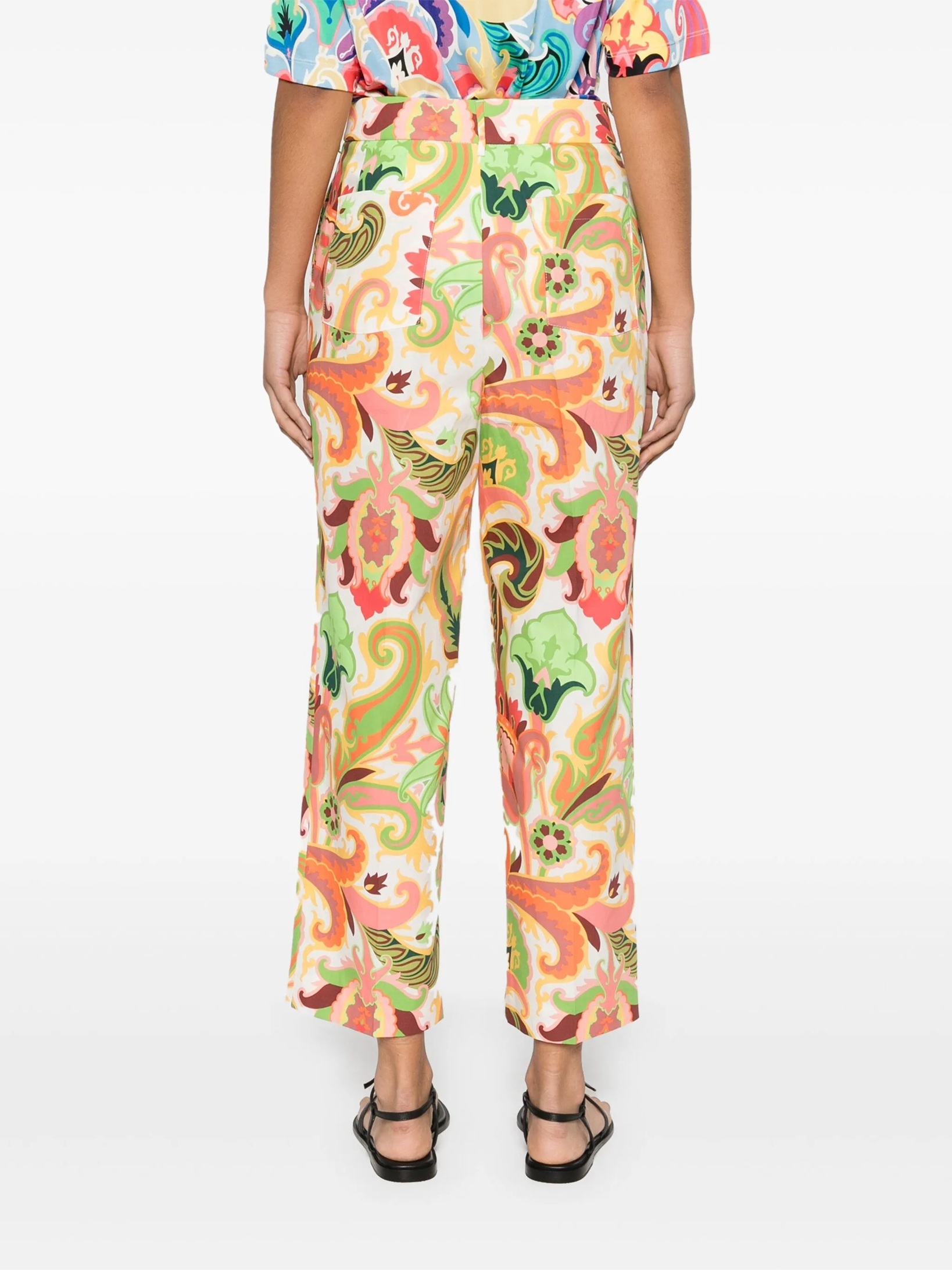 Etro Printed Trousers In Pink