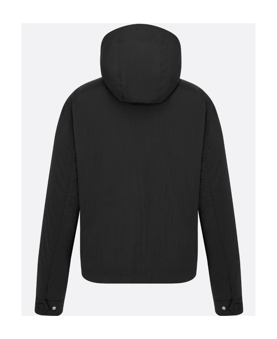 Dior Men Hooded Jacket With Iconic Embroidery In Black