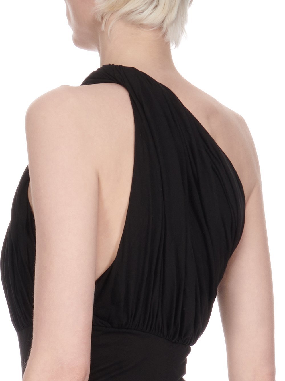 Rick Owens One-shoulder Draped Bodysuit In Black