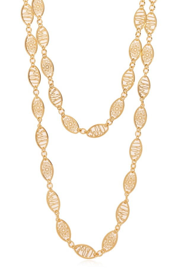 Chloé Logo-charm Necklace In Yellow