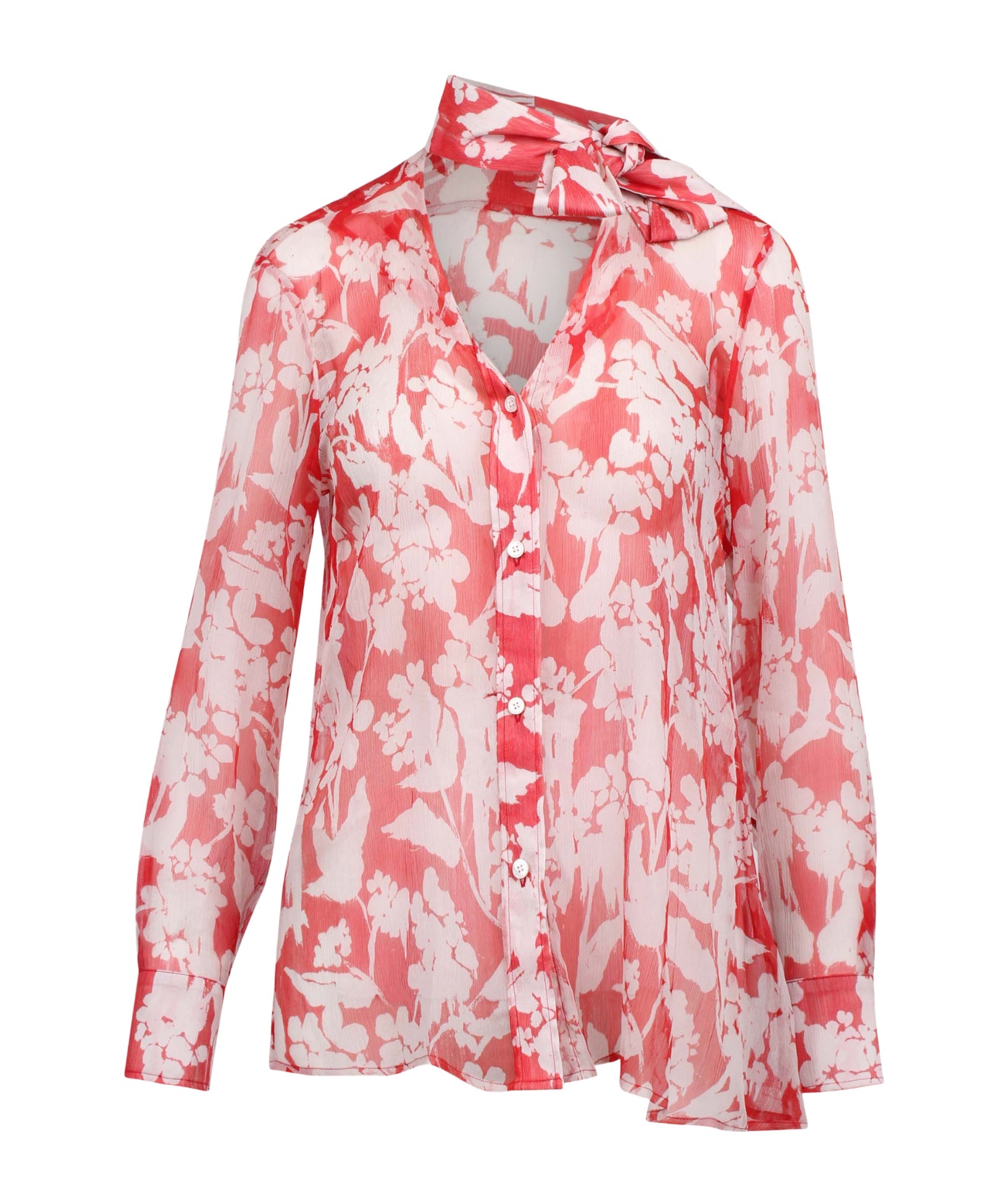 Victoria Beckham Pleated Patterned Shirt In Multi